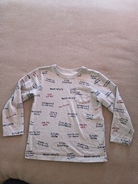 Garanimals 5t Long Sleeves super hero sayings "future hero" top gray